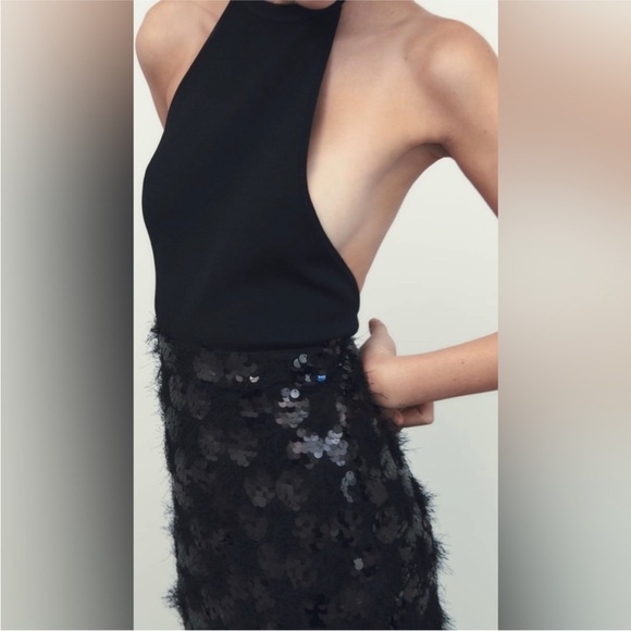 backless dress zara Sequin High Low Hem Maxi Dress, Light Blue – Jolie Moi Retail main image 1